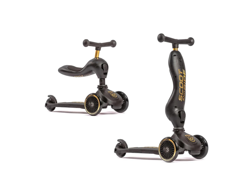 Scoot & Ride Highwaykick 1 Jeździk i hulajnoga 2w1 Black & Gold LE